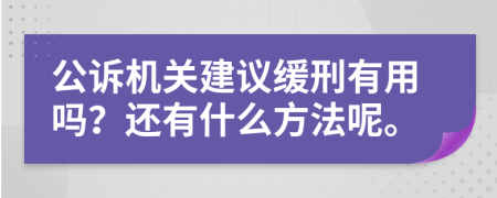 公诉机关建议缓刑有用吗？还有什么方法呢。