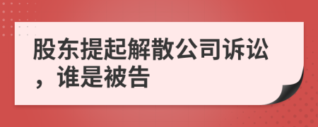 股东提起解散公司诉讼，谁是被告