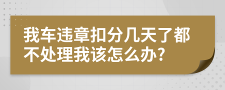 我车违章扣分几天了都不处理我该怎么办?