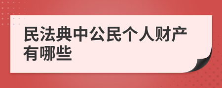 民法典中公民个人财产有哪些