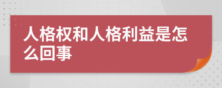 人格权和人格利益是怎么回事