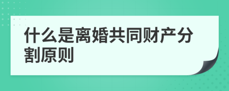 什么是离婚共同财产分割原则