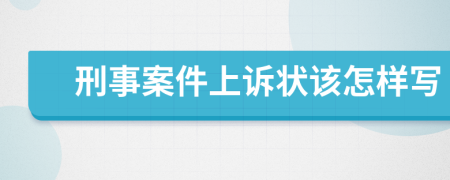 刑事案件上诉状该怎样写