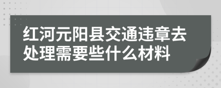 红河元阳县交通违章去处理需要些什么材料