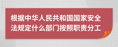 根据中华人民共和国国家安全法规定什么部门按照职责分工