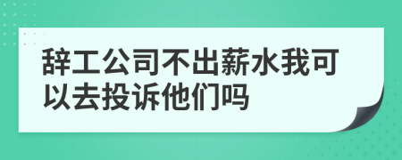 辞工公司不出薪水我可以去投诉他们吗