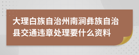 大理白族自治州南涧彝族自治县交通违章处理要什么资料