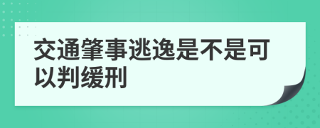 交通肇事逃逸是不是可以判缓刑