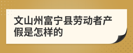 文山州富宁县劳动者产假是怎样的