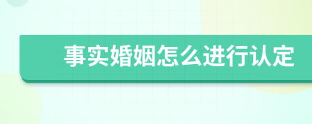 事实婚姻怎么进行认定