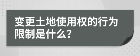变更土地使用权的行为限制是什么？