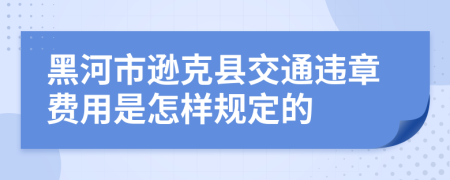 黑河市逊克县交通违章费用是怎样规定的