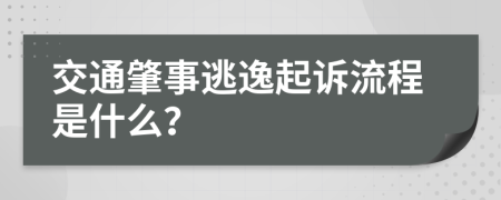 交通肇事逃逸起诉流程是什么？