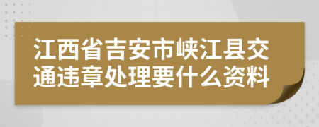江西省吉安市峡江县交通违章处理要什么资料