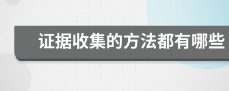 证据收集的方法都有哪些