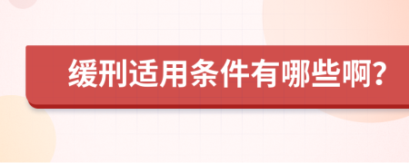 缓刑适用条件有哪些啊？