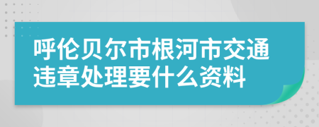 呼伦贝尔市根河市交通违章处理要什么资料