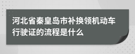 河北省秦皇岛市补换领机动车行驶证的流程是什么