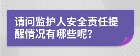 请问监护人安全责任提醒情况有哪些呢？