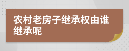 农村老房子继承权由谁继承呢