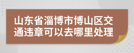 山东省淄博市博山区交通违章可以去哪里处理