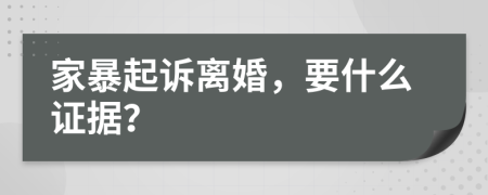 家暴起诉离婚，要什么证据？