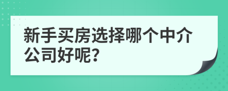 新手买房选择哪个中介公司好呢？