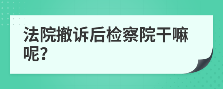 法院撤诉后检察院干嘛呢？