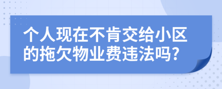 个人现在不肯交给小区的拖欠物业费违法吗?