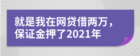 就是我在网贷借两万，保证金押了2021年