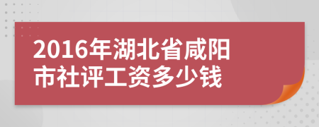 2016年湖北省咸阳市社评工资多少钱