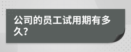 公司的员工试用期有多久？