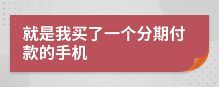 就是我买了一个分期付款的手机