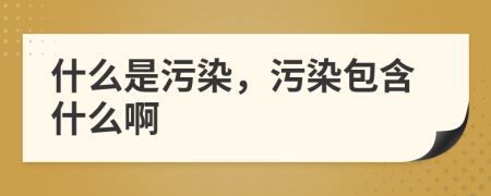 什么是污染，污染包含什么啊