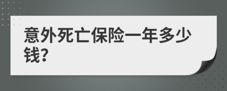 意外死亡保险一年多少钱？