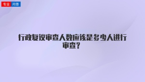 行政复议审查人数应该是多少人进行审查？