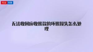 无法收回应收账款的坏账损失怎么处理