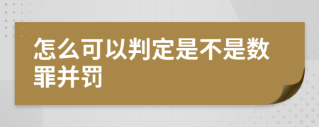 怎么可以判定是不是数罪并罚