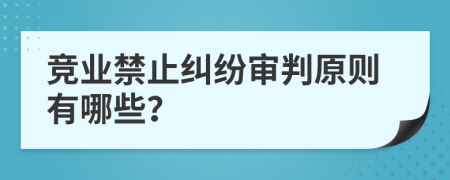 竞业禁止纠纷审判原则有哪些？