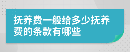 抚养费一般给多少抚养费的条款有哪些