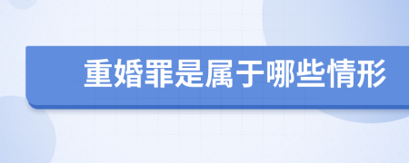 重婚罪是属于哪些情形