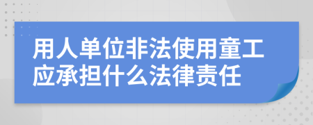 用人单位非法使用童工应承担什么法律责任