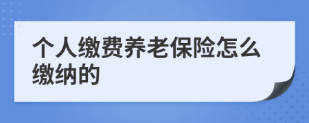 个人缴费养老保险怎么缴纳的