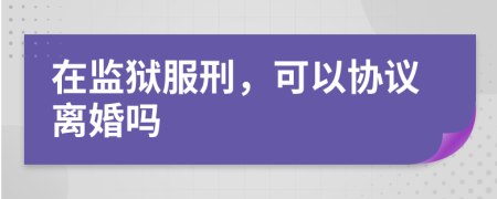 在监狱服刑，可以协议离婚吗