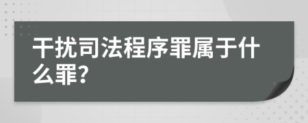 干扰司法程序罪属于什么罪？