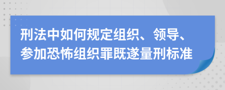 刑法中如何规定组织、领导、参加恐怖组织罪既遂量刑标准