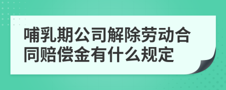 哺乳期公司解除劳动合同赔偿金有什么规定