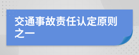 交通事故责任认定原则之一