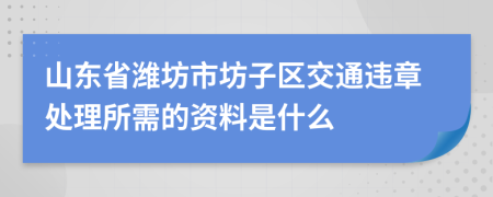 山东省潍坊市坊子区交通违章处理所需的资料是什么