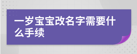 一岁宝宝改名字需要什么手续